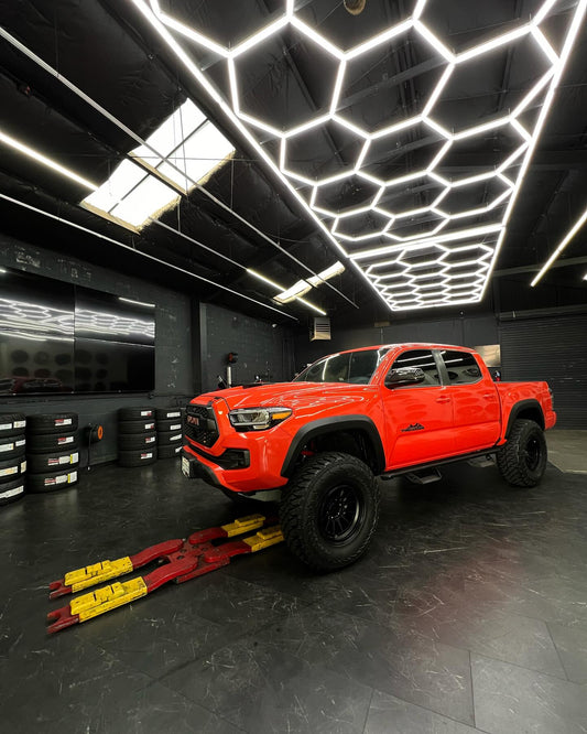 Transform Your Toyota Tacoma: 17x9 Lock Off Road Baja Wheels, 35x12.50R17 Arroyo Tamarock MT Tires, and a 3.5-Inch Rough Country Lift Kit with Vortex Shocks