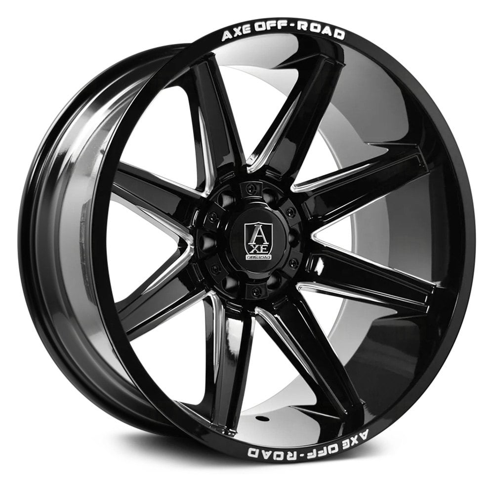 AXE Offroad Artemis Gloss Black Milled Wheels | Premium Rugged Rims for Trucks & SUVs – Stylish, Durable & Off-Road Ready