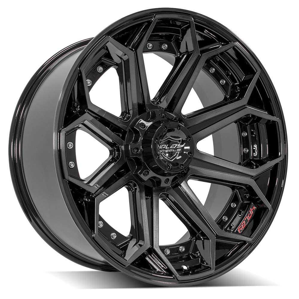 4PLAY WHEELS - 4P80R Gloss Black / Brushed Face & Tinted Clear