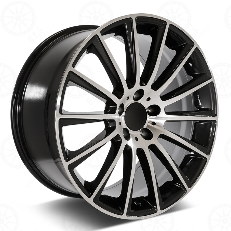 SDTW WHEELS SLK Style RM06 - MACHINED FACE/BLACK OUTLINE