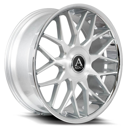 AZAD WHEELS - Azad AZV02 Silver Brushed / Chrome Lip