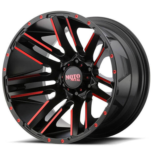 MOTO METAL WHEELS MO978 RAZOR SATIN BLACK MACHINED WITH RED INSERT OFF-ROAD RIMS
