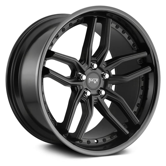 NICHE ROAD WHEELS - M194 Methos Matte Black / Gloss Black Lip