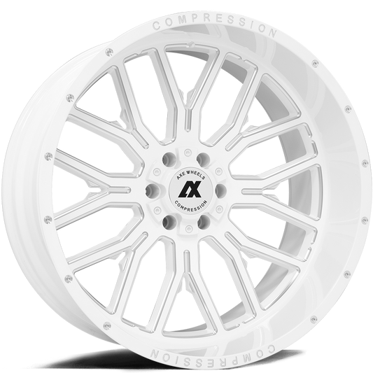 AXE WHEELS - AXE Compression Offroad AX6.3 GLOSS WHITE MILLED ACCENTS