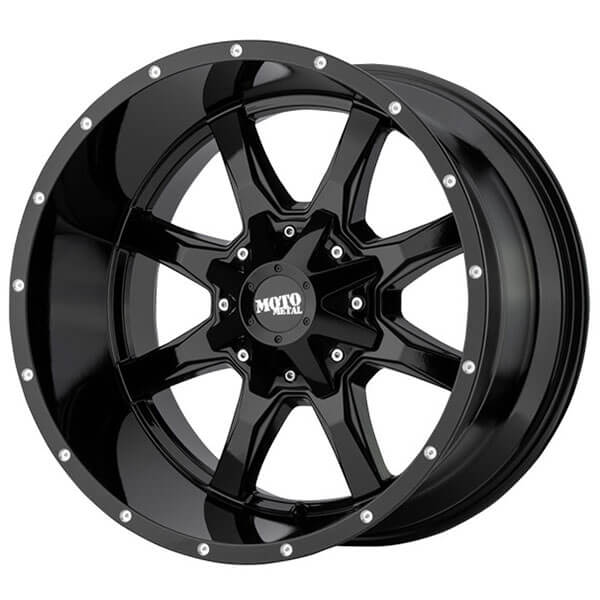 MOTO METAL WHEELS MO970 GLOSS BLACK WITH MILLED LIP OFF-ROAD RIMS