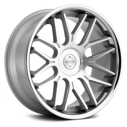 BLAQUE DIAMOND WHEELS - BD-27 Silver Machine / Chrome Lip