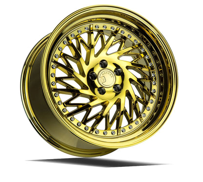 AODHAN WHEELS DS03 - Gold Vacuum | Luxurious Deep-Dish Performance Wheels for Sport, Tuner & Luxury Cars