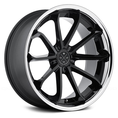 BLAQUE DIAMOND WHEELS -  BD-23 Gloss Black / Chrome Lip