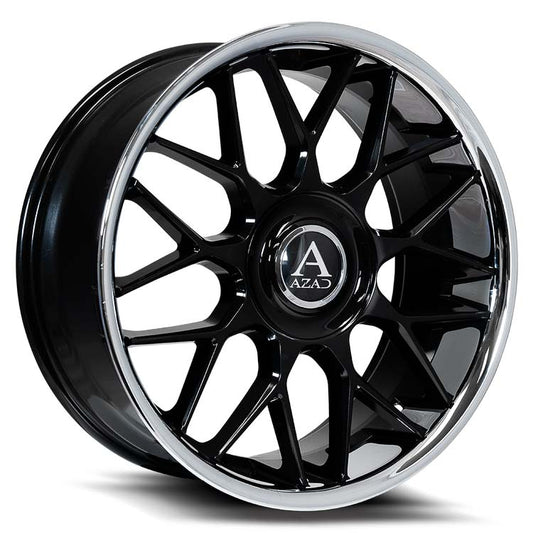 AZAD WHEELS - Azad AZV02 Gloss Black / Chrome Lip