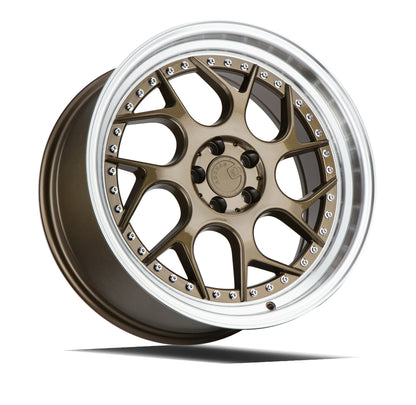 AODHAN WHEELS DS01 - Bronze w/ Machined Lip | Stylish Deep-Dish Performance Wheels for Sport, Tuner & Luxury Cars