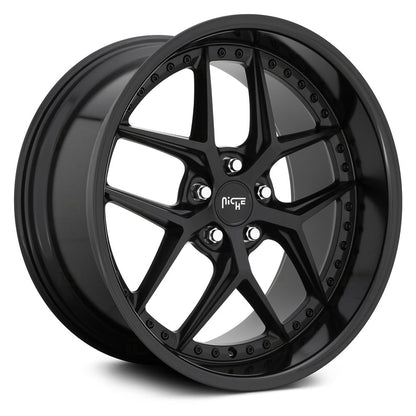 NICHE ROAD WHEELS - M226 Vice Matte Black / Gloss Black Lip