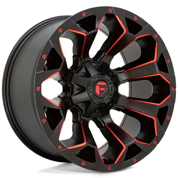 FUEL OFFROAD WHEELS - Assault D787 Matte Black Red Milled