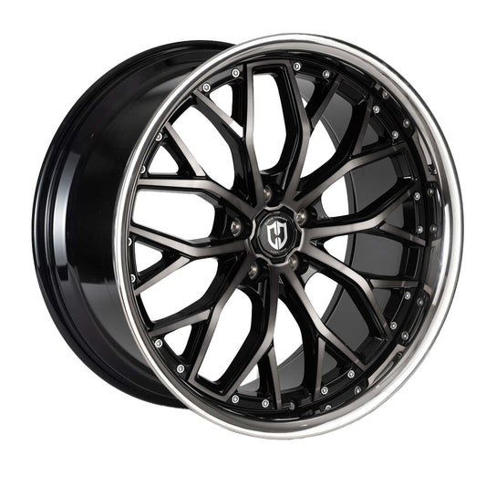 CURVA WHEELS Flow Forged  CFF76 - Gloss Black Machined Tint SS Lip