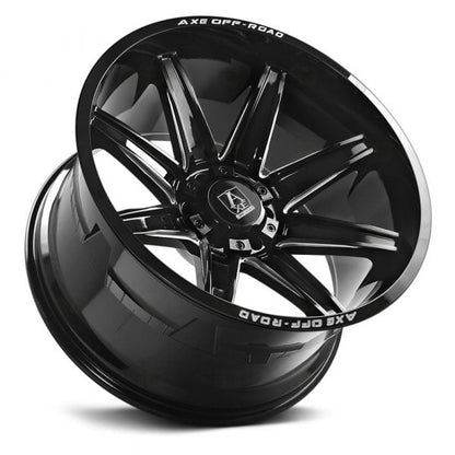 AXE Offroad Artemis Gloss Black Milled Wheels | Premium Rugged Rims for Trucks & SUVs – Stylish, Durable & Off-Road Ready