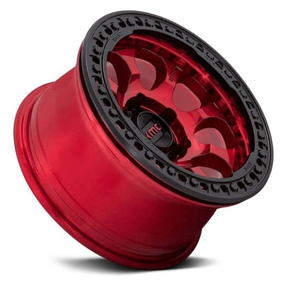 KMC WHEELS - KM237 Riot Beadlock Candy Red / Satin Black Ring