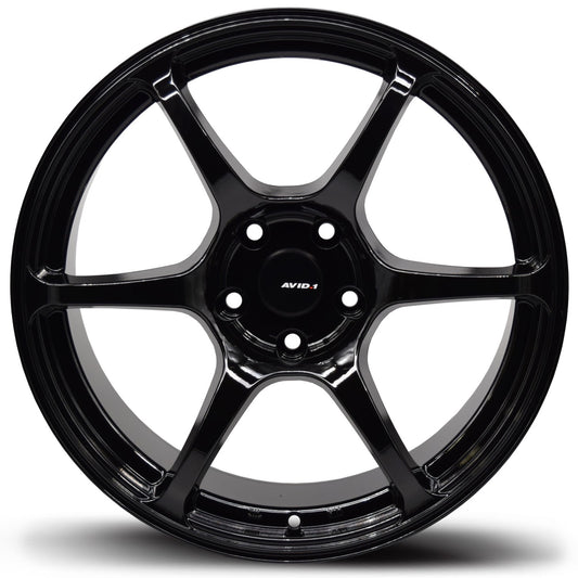 AVID1 Gloss Black lightweight performance wheel with a bold, modern design.