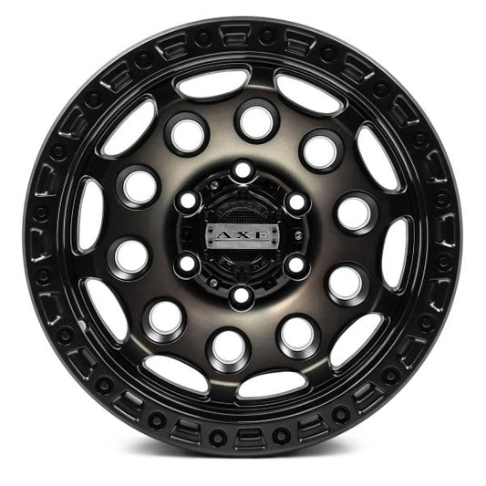 "AXE Wheels Offroad Chaos Double Dark Tinted – Rugged and stylish off-road rims for trucks & SUVs, built for durability, performance, and a bold dark-tinted finish."
