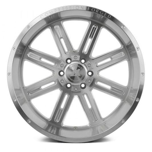 "AXEL Wheels Compression Offroad AX4.1 Silver – Sturdy and stylish off-road rims with a refined silver finish, built for durability and top-tier performance on any terrain."
