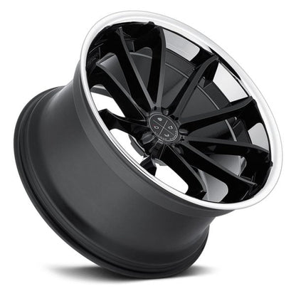 BLAQUE DIAMOND WHEELS -  BD-23 Gloss Black / Chrome Lip