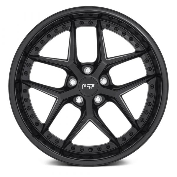 NICHE ROAD WHEELS - M226 Vice Matte Black / Gloss Black Lip