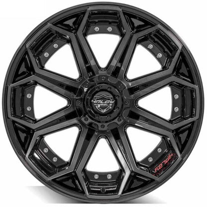 4PLAY WHEELS - 4P80R Gloss Black / Brushed Face & Tinted Clear