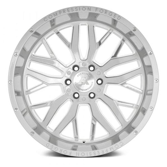 "AXE Wheels Compression Offroad AX1.3 White – Stylish and durable off-road rims for trucks & SUVs, built for high performance with a sleek white finish."