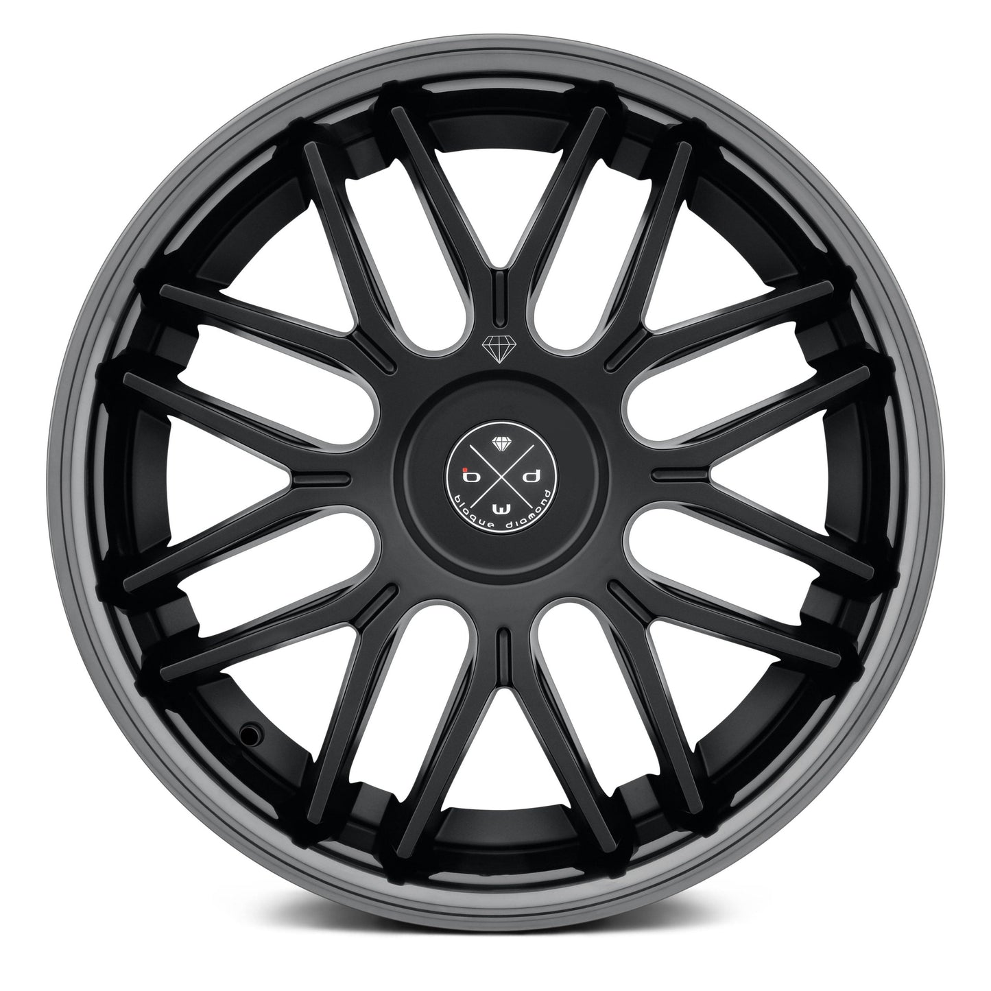 BLAQUE DIAMOND WHEELS - BD-27 Satin Black / Black Chrome Lip