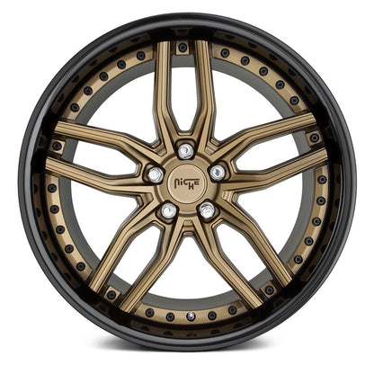 NICHE ROAD WHEELS - M195 Methos Matte Bronze / Gloss Black Lip