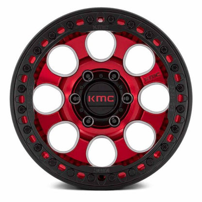 KMC WHEELS - KM237 Riot Beadlock Candy Red / Satin Black Ring