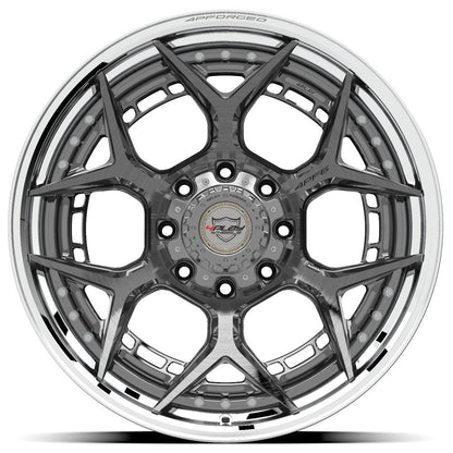 4PLAY WHEELS - 4PF6 Brushed / Tinted Clear Center & Polished Barrel