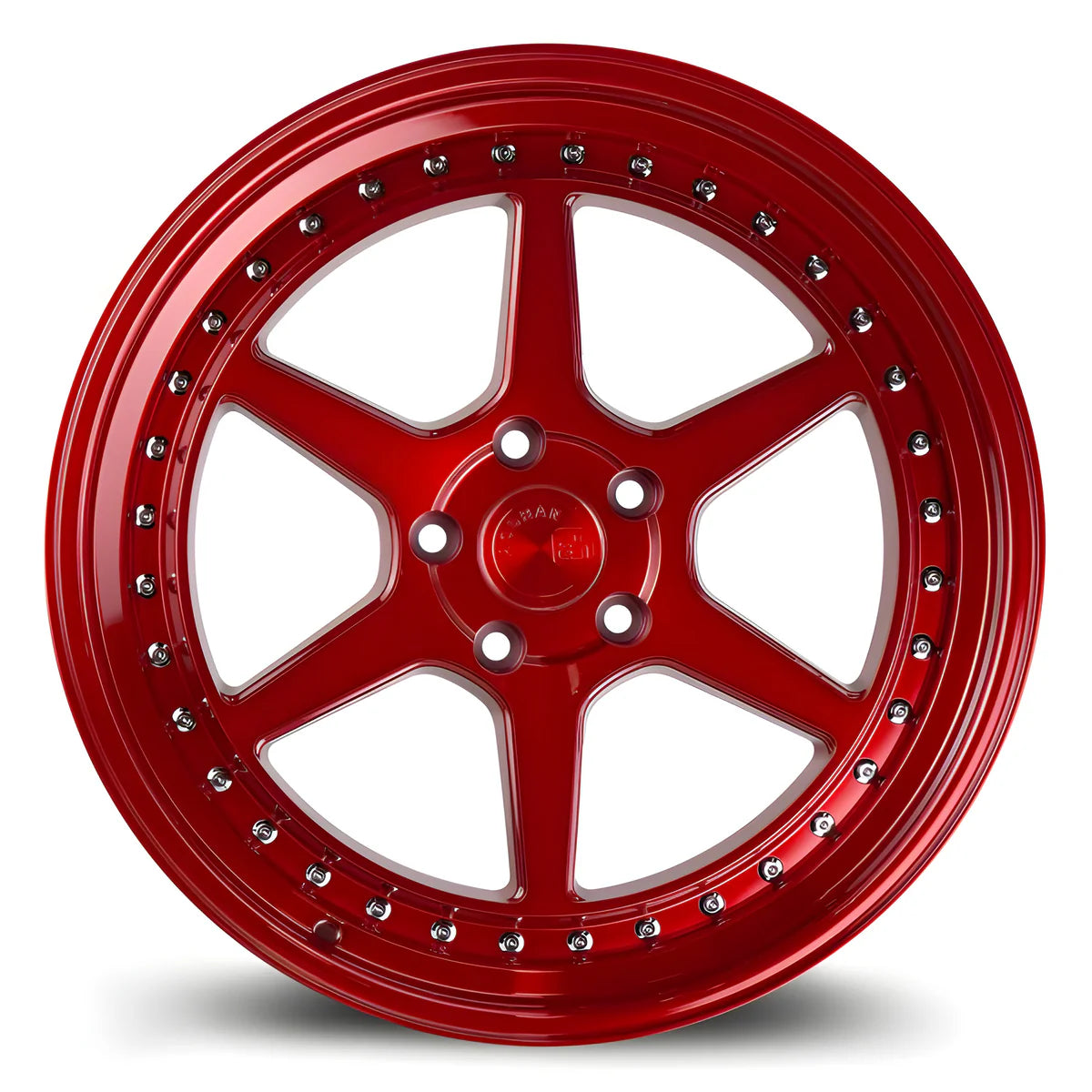 AODHAN WHEELS DS09 - Candy Red w/ (Chrome Rivets)