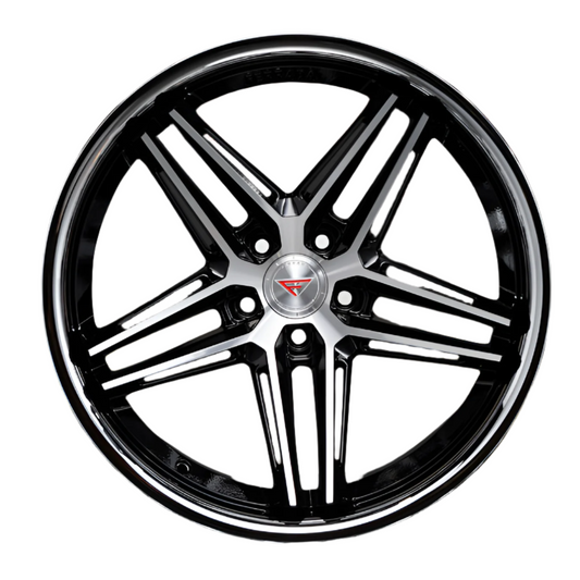 Ferrada Wheels CM1 . Machine Black / Chrome Lip