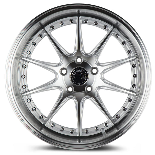 AODHAN WHEELS DS07 - Silver w/ Machined Face | Sleek, Lightweight, and High-Performance Wheels for Sport, Tuner & Luxury Cars