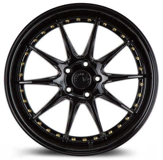 AODHAN WHEELS DS07 - Gloss Black | Bold Multi-Spoke Performance Wheels for Sport, Tuner & Luxury Cars