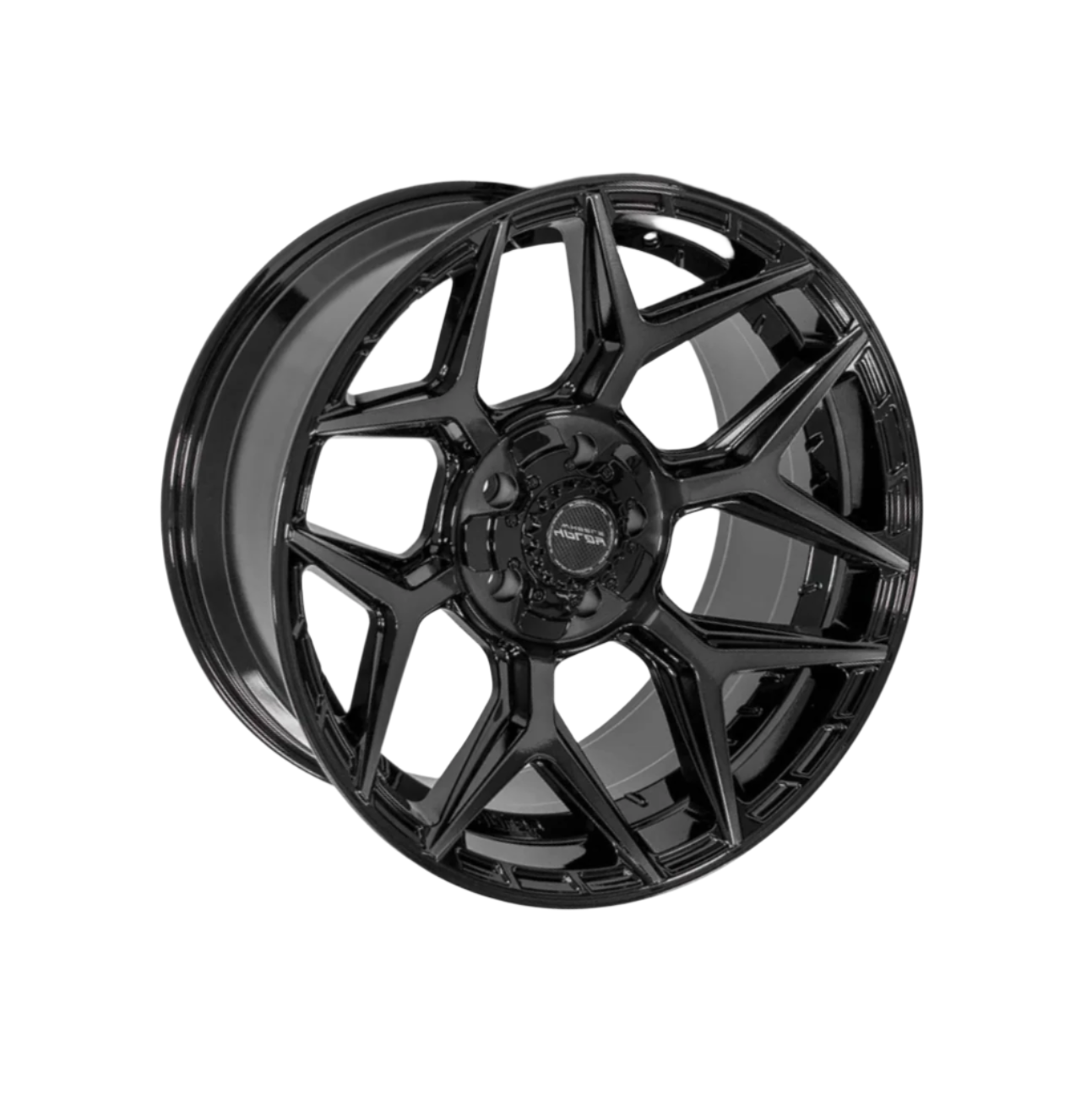 4PLAY WHEELS 4P06 – Gloss Black Brushed Face Rims for Trucks & SUVs | Premium Off-Road Wheels for Strength & Style