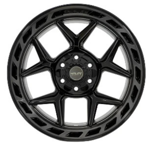 4PLAY WHEELS 4P55 – Durable Gloss Black Brushed Face Wheels for SUVs | High-Performance Off-Road Rims