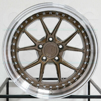 AODHAN WHEELS DS08 - Bronze w/ Machined Face | Bold Multi-Spoke Performance Wheels for Sport, Tuner & Luxury Cars